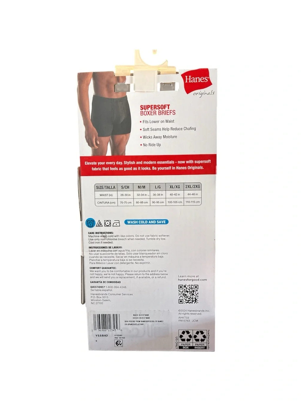 Hanes Originals Men Boxer Briefs 3 Pack Size S Small 28-30